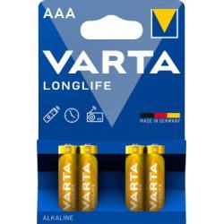 Varta Batterien AAA LR03 alkalická Micro Longlife 1,5V 4ks balení