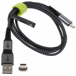 2in1 Magnetisches USB Textilkabel spacegrau/silber 1 m originál